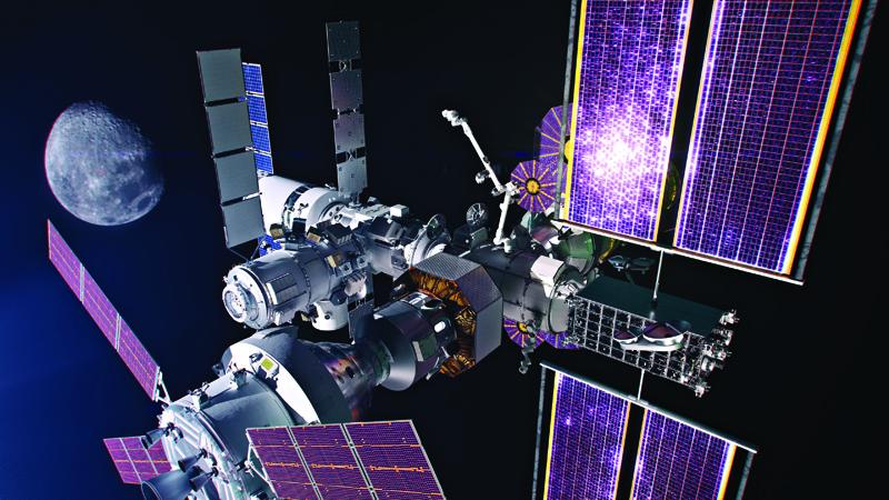 NASA's Lunar Gateway space station orbiting the moon