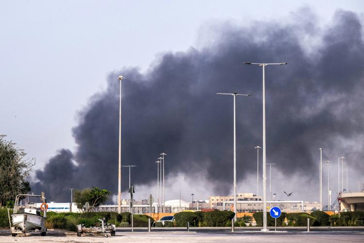 Smoke rises in Abu Dhabi on March 1, 2026, after Iranian drone strikes around the city, including on data centers. Ryan Lim/AFP via Getty Images