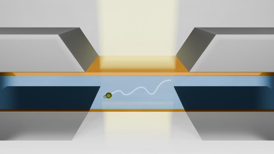 Illustration of nano particle in liquid