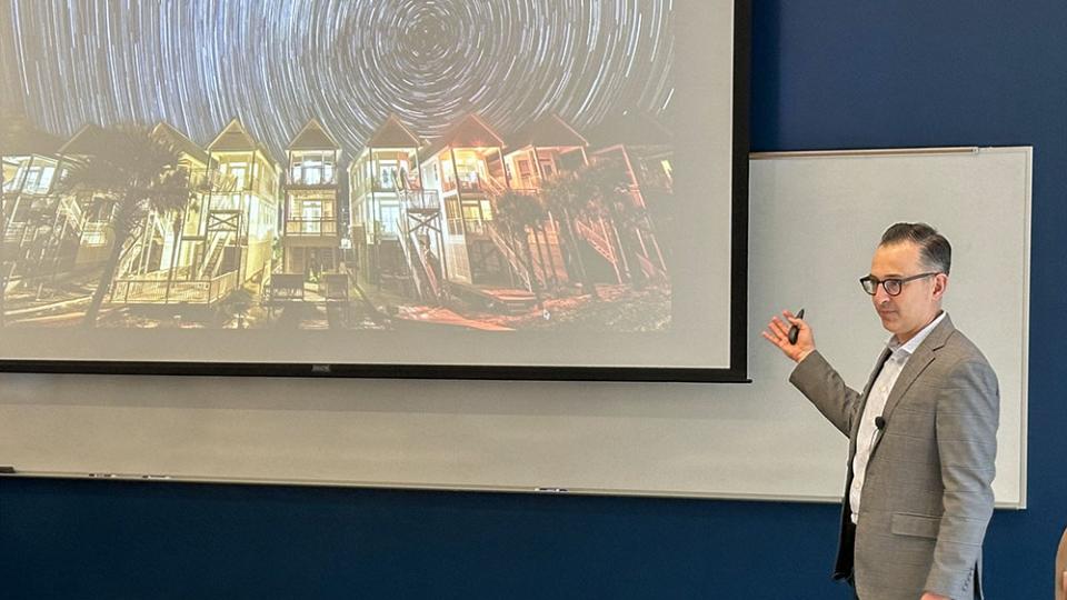 Michael Filler gives opening remarks at the Oliver Brand Memorial Technical Symposium