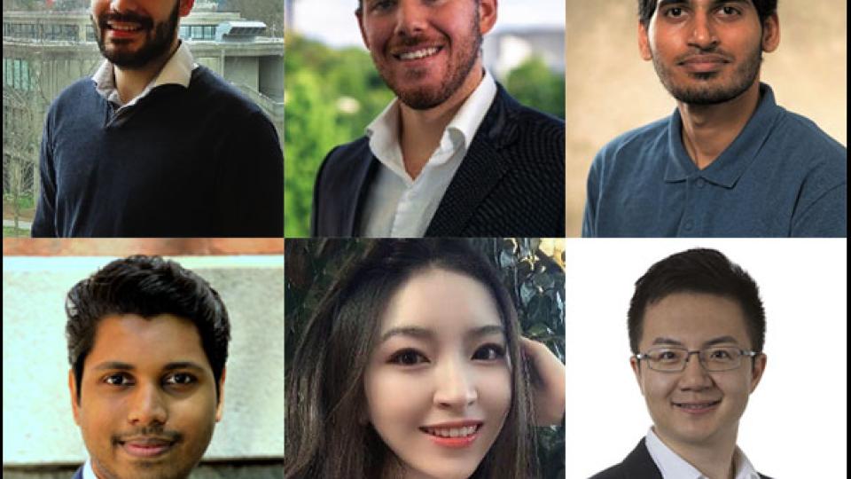The 2021-2022 Novelis Scholars pictured are: first row, left-to-right, Andrés Felipe Castro Méndez, Carlos Fernández, Rupesh Kumar Mahendran; second row, left-to-right, Rupesh Rajendran, Tingli Xie, Wei Yang.