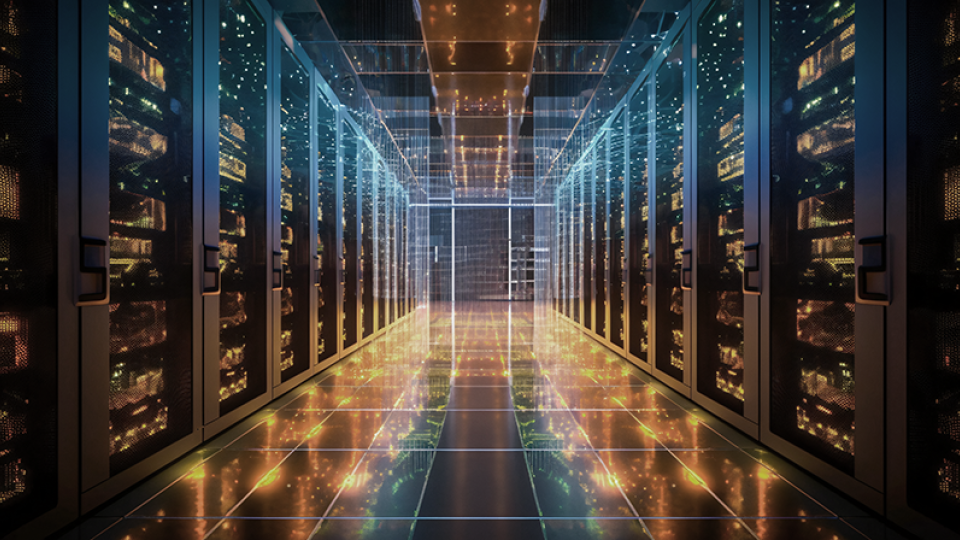 3D Graphic of a Server Room