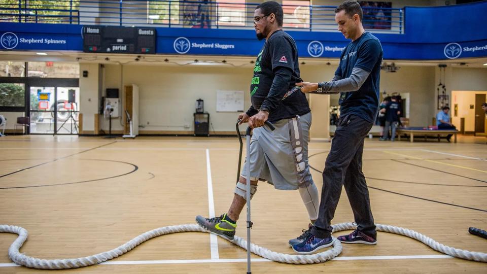 The seed grants will fund projects focused on enhancing wheelchair seating surfaces, supporting stroke patients as they transition home from rehabilitation, assessing lower limb exoskeleton technologies, and exploring the use of AI in remote rehab settings. Photo: Shepherd Center.