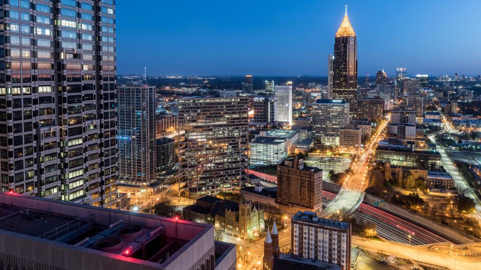 City of Atlanta traffic from above. 