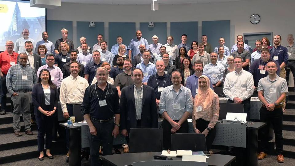 The NEETRAC advisory board meeting on May 17, at Georgia Tech. New NEETRAC Director Joe Hagerman (front row, second to left) was introduced to the board during the meetings.