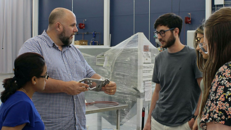 Stebner with Students in the AMPF at GT