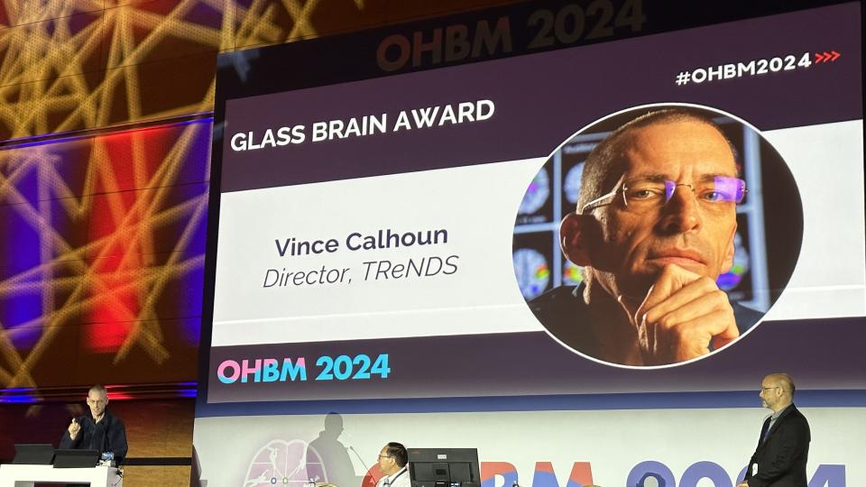 Vince Calhoun at OHBM 2024 Ceremony
