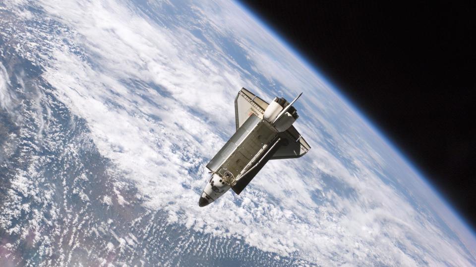 Space shuttle in orbit
