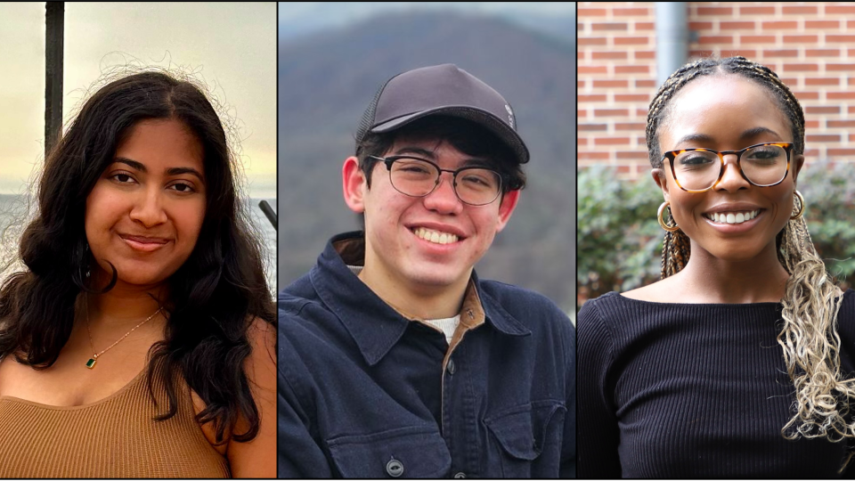 Three student headshots