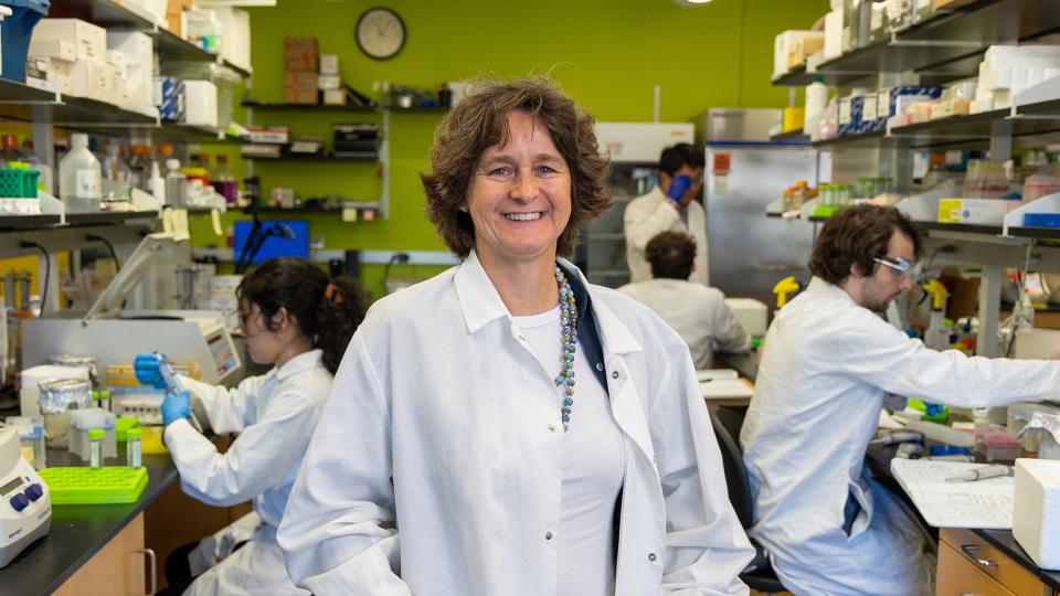 Francesca Storici in her lab studying RNA and DNA