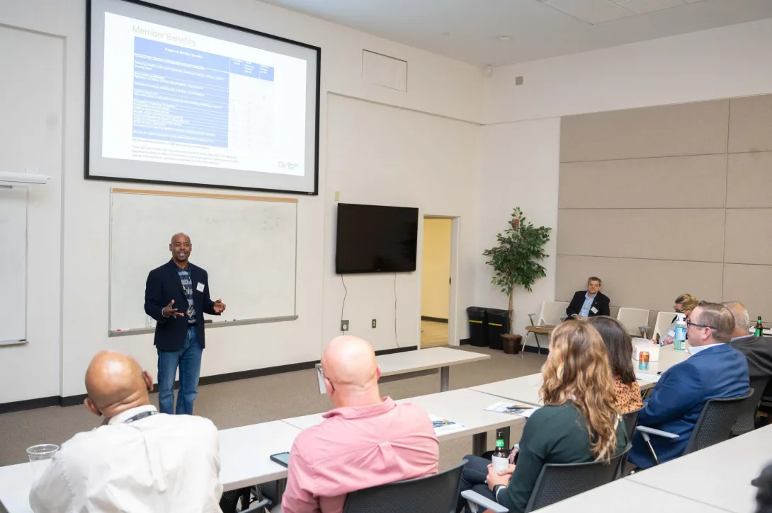 George White presenting to all AMPF open house industry attendees