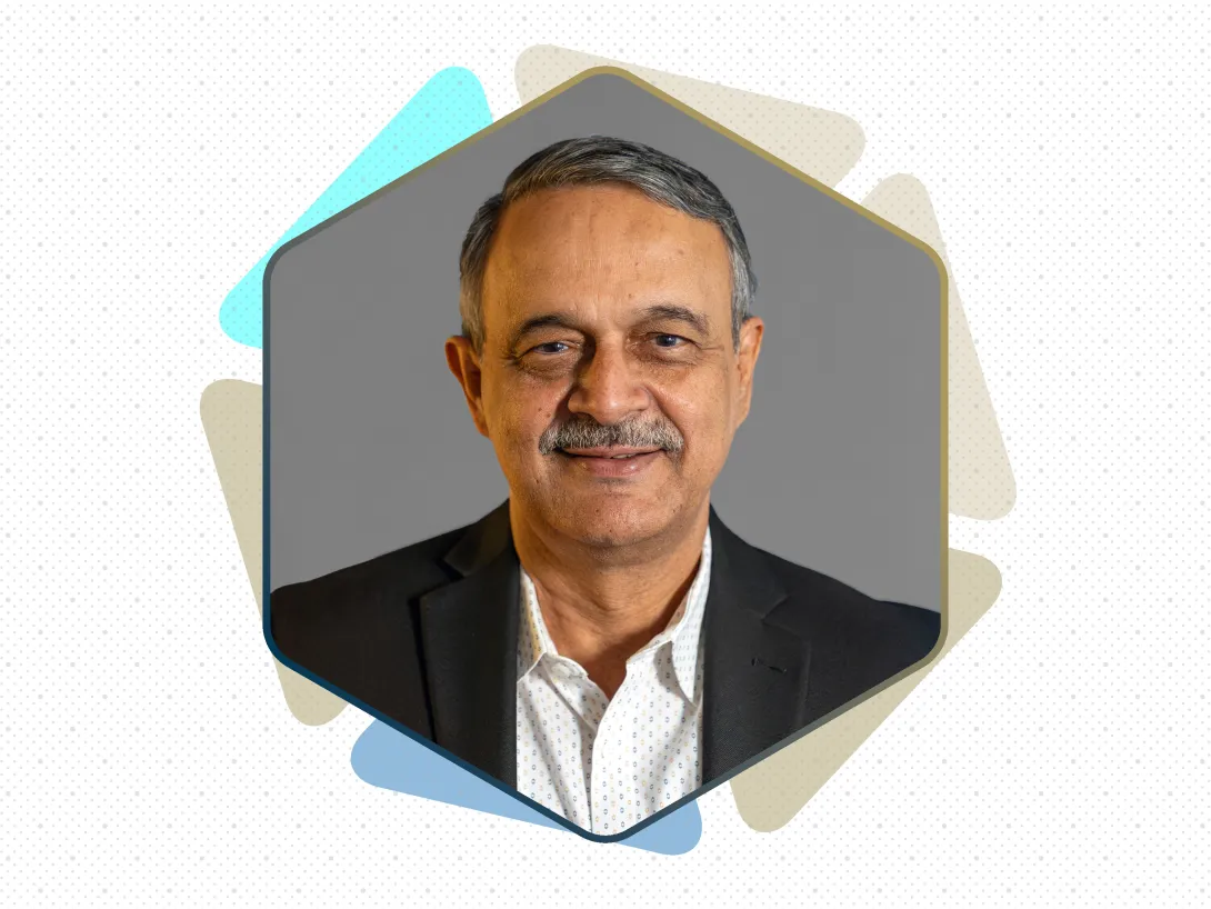 Headshot graphic of professor Deepak Divan