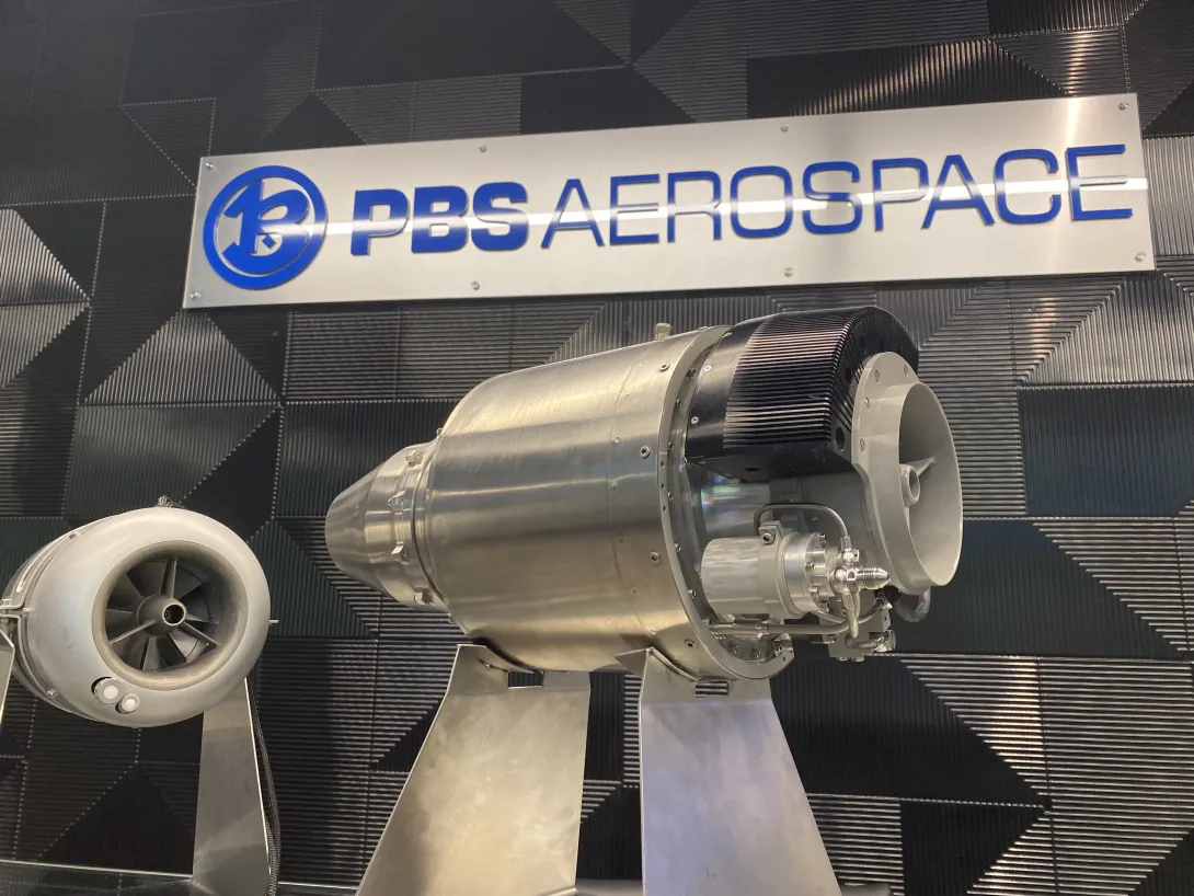 This photo shows one of the turbojet engines manufactured by PBS Aerospace