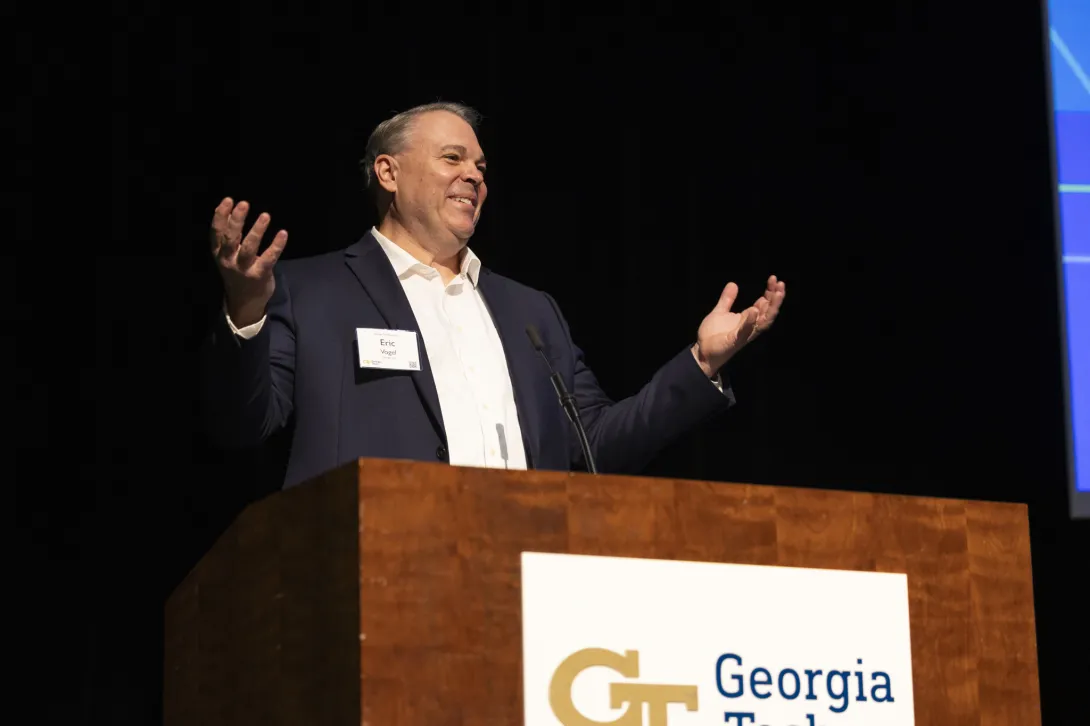 Eric Vogel gives opening remarks at Georgia Tech Energy Day