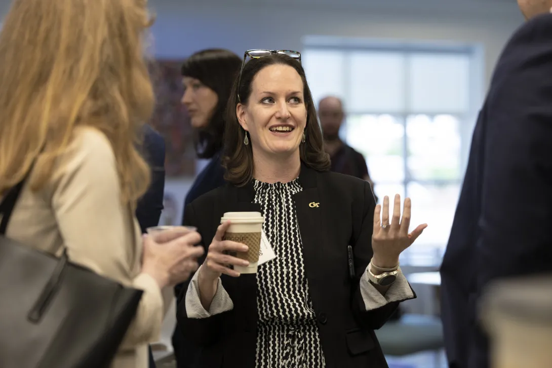 Christine Conwell at the Energy Day networking hour
