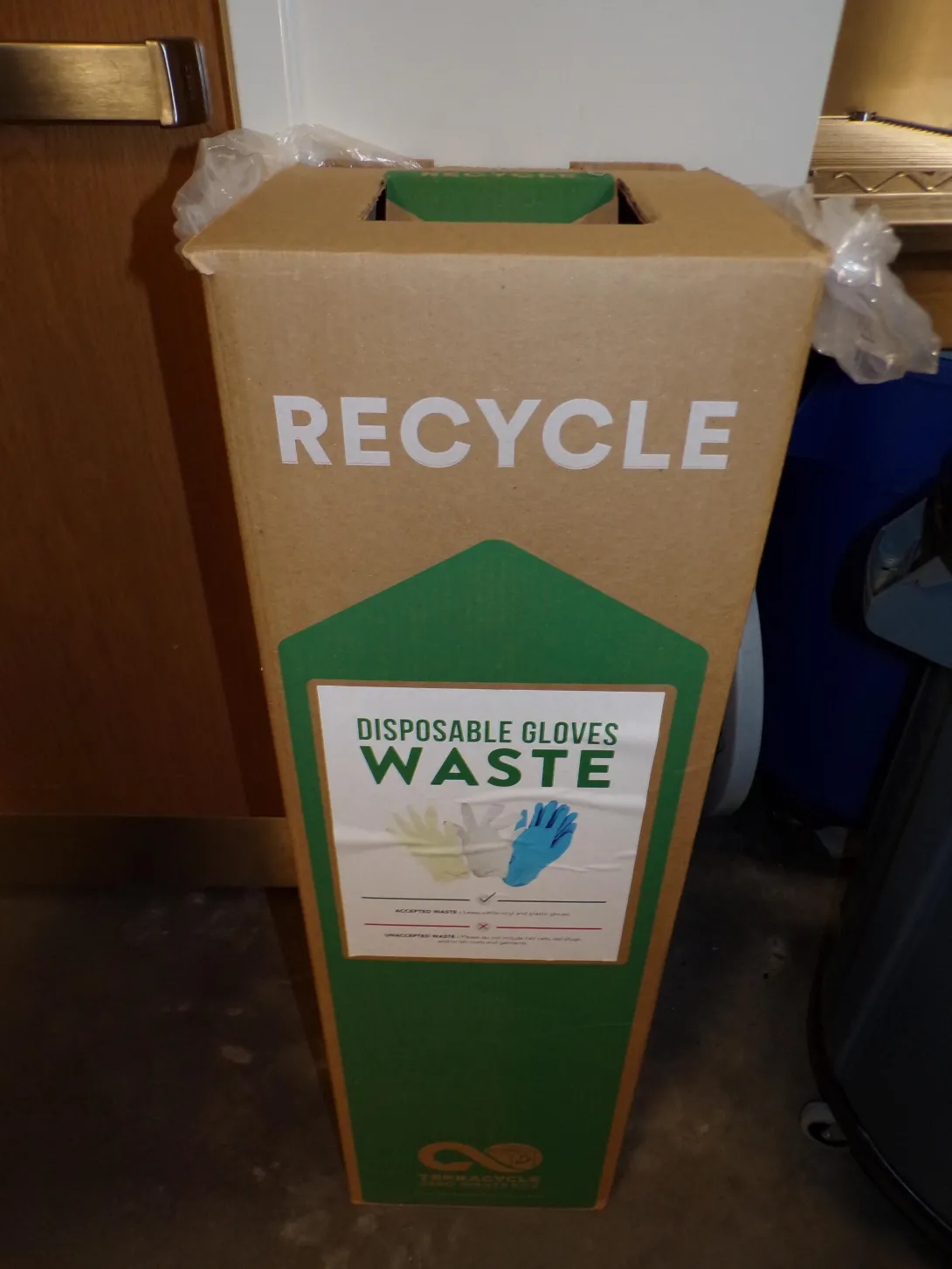Photo of box for recycling lab gloves