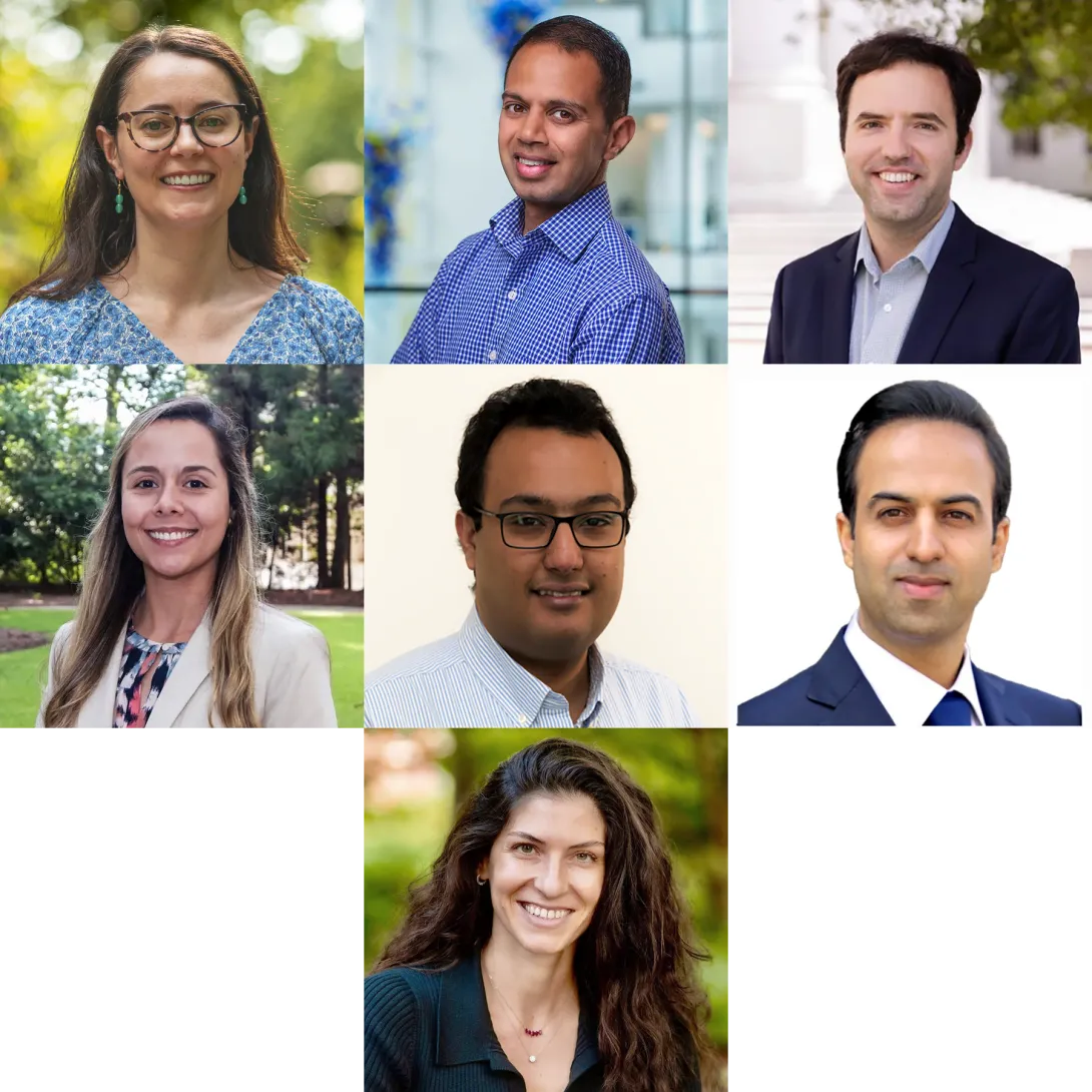 Collage of seven portraits of the 2025 BBISS Faculty Fellows