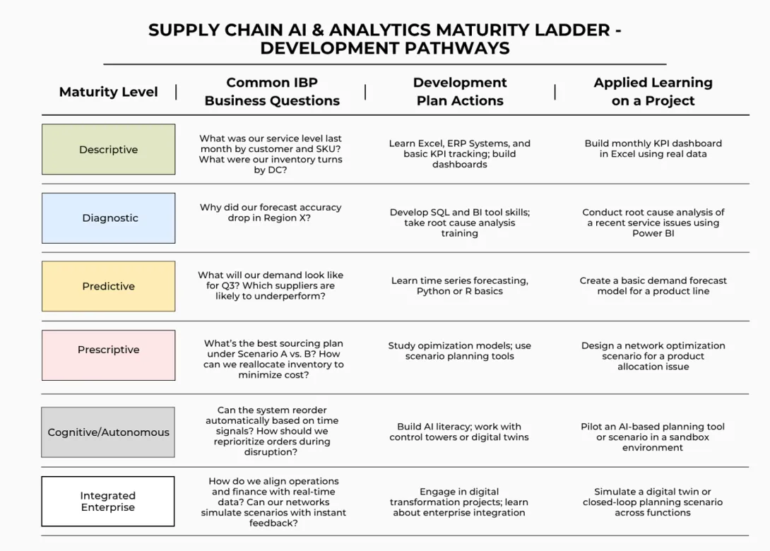 Supply Chain AI & Analytics Maturity Ladder - Development Pathways