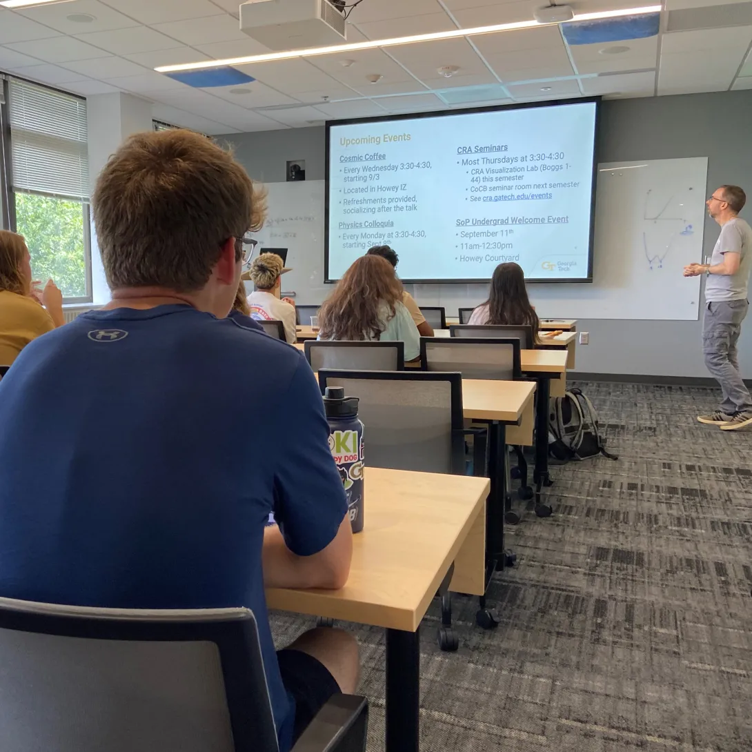 School of Physics Professor David Ballantyne provided an overview of the major during the September 5, 2025 launch event. 