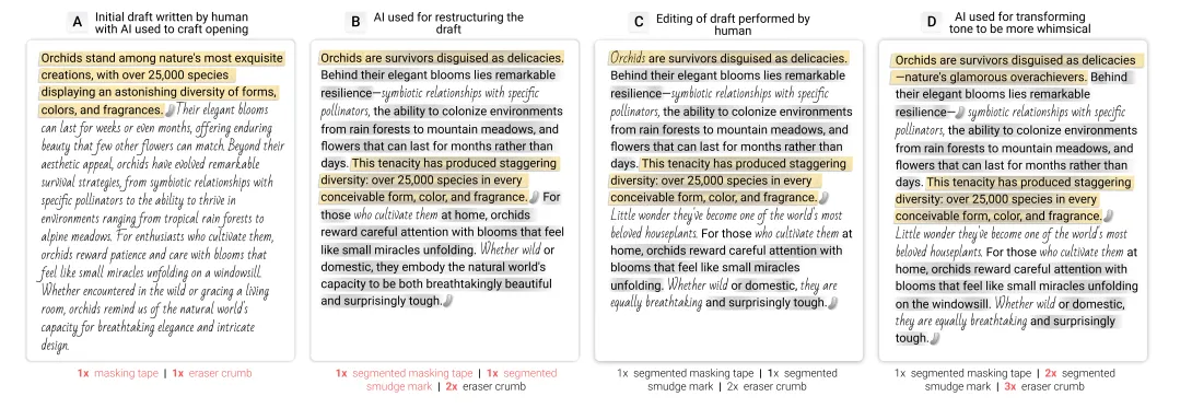 Example of draftmarks