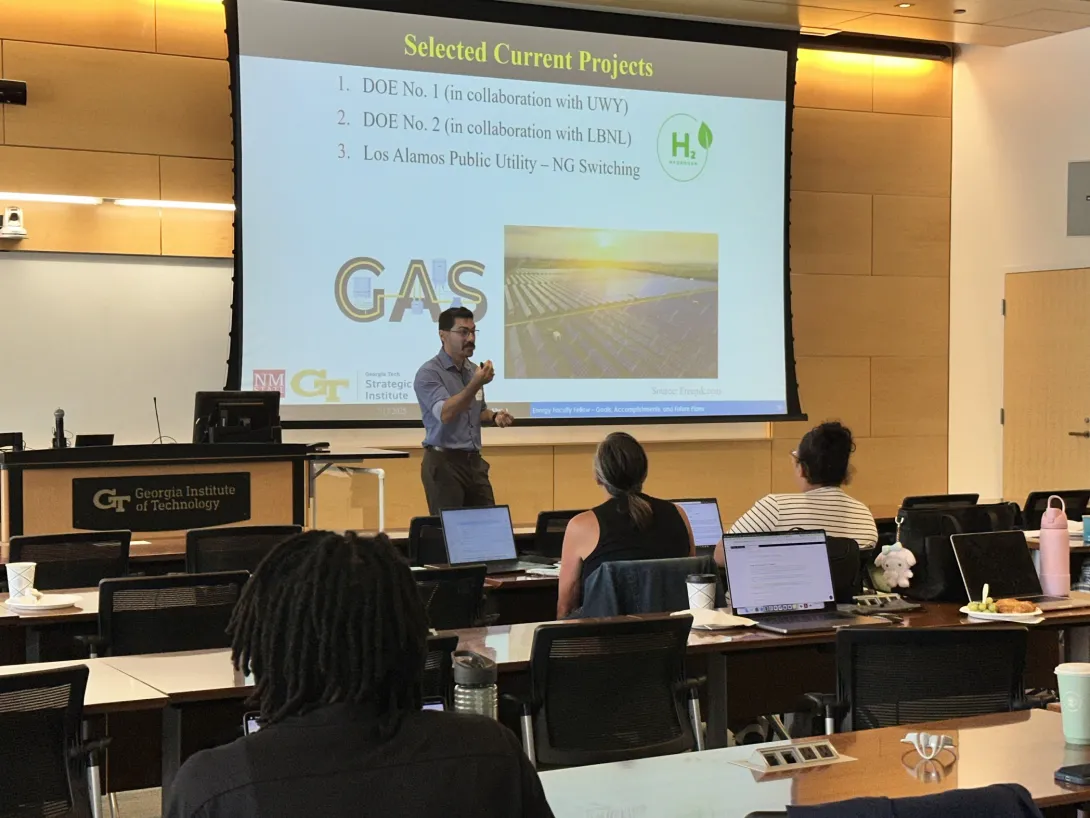 Jamal Mamkhezri, 2025 SEI Energy Faculty Fellow from New Mexico State University, presents his research work from the 10-week program.